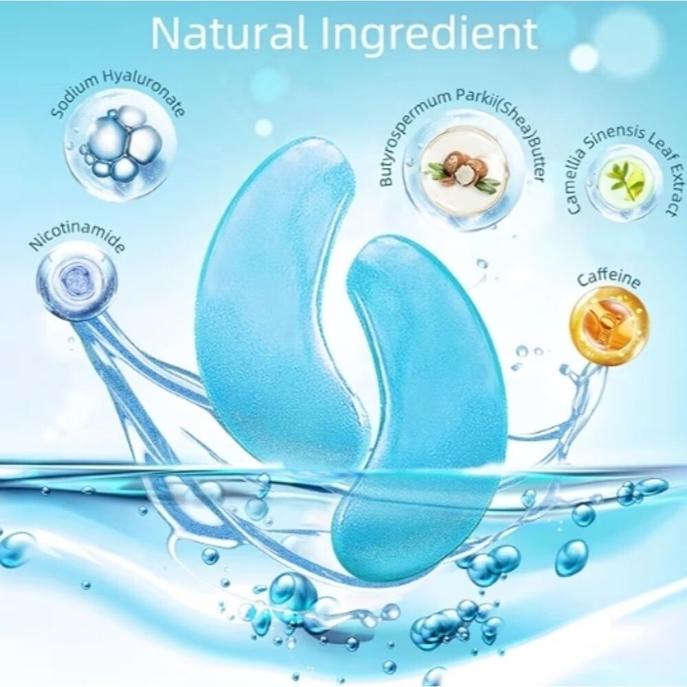 Hydrating Hyaluronic Eye Patches Women Mask Beauty Blue Unisex - Picture 6 of 14